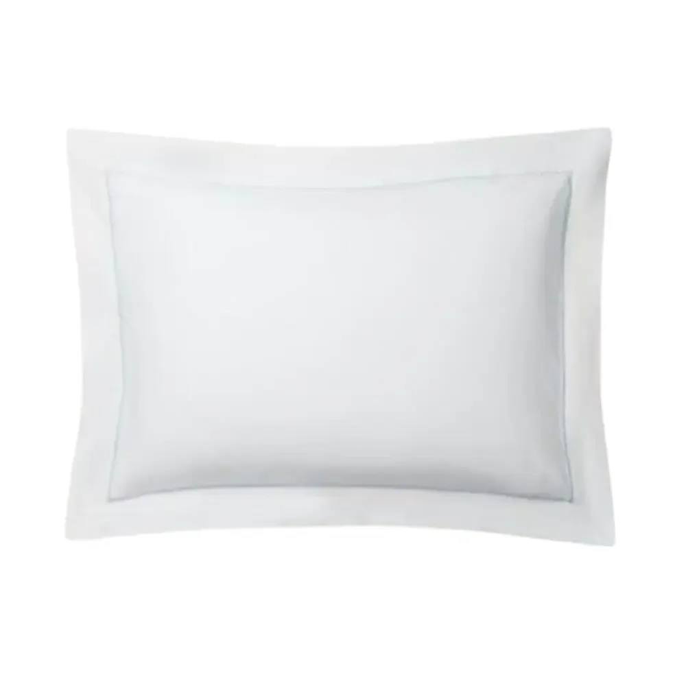 Ralph Lauren Polo Organic Cotton Standard Pillow Sham Sky Blue Trim NWT